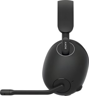Auriculares gaming Sony Inzone H9 negros de plástico mate con micrófono de brazo articulado, vista lateral en primer plano