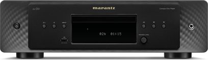 Marantz CD60 CD player μαύρο χρώμα, μπροστινή όψη, ψηφιακή οθόνη, κουμπιά ελέγχου, κλειστό συρτάρι δίσκου, ματ και γυαλιστερή μαύρη πρόσοψη