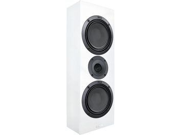 Diffusore da parete Canton GLE 15 S2 bianco opaco, frontale bianco con due altoparlanti per le basse frequenze e tweeter centrale neri