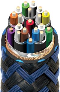 HDMI-Kabel Audioquest Vodka 48Gbps 3m, blau-schwarze geflochtene Ummantelung, farbige Metallstecker