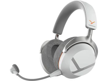Cuffie da gaming Beyerdynamic MMX 100 bianche e grigie con microfono flessibile e cuscinetti circumaurali grigi