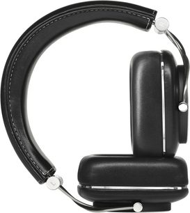 Bowers & Wilkins P7 sort circumaurale hovedtelefoner, hovedbøjle og ørepuder i læder, aluminiumskabinetter, set fra siden