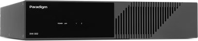 Amplificator de putere high-fidelity SVX-1202, vedere frontală, carcasă neagră dreptunghiulară, fațadă cu logo, grile și indicatoare