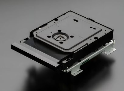 Lettore CD Marantz SACD 30n nero, vista dall'alto in prospettiva, coperchio aperto, piatto e meccanismo visibili