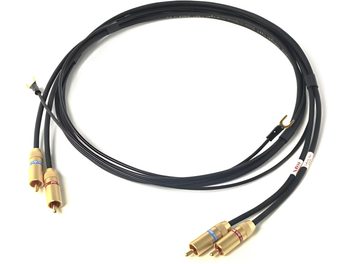 Van den Hul D-501 Hybrid phono kabelis RCA/RCA melns ar zeltītiem RCA spraudņiem un atsevišķu zemējuma vadu