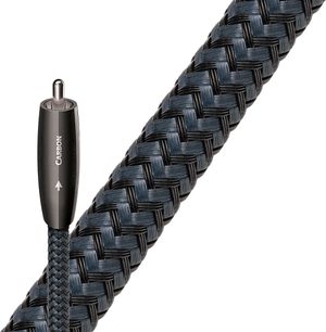 Cyfrowy kabel koncentryczny Audioquest Carbon Coaxial 3m, czarny oplot, posrebrzane złącze RCA, zbliżenie