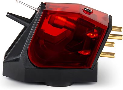 Giradischi Rega Planar 8 nero opaco con testina Ania PRO MC e Neo PSU MK2, vista dall'alto in primo piano, coperchio aperto, braccio di lettura visibile