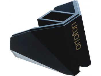 Ortofon 2M Black diamond stylus, black triangular stylus on metallic gray cantilever
