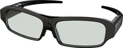 3D-briller Xpand X105-RF-X1 (RF) sorte, rektangulær plastikramme, tynde bøjler, grå linser, set forfra