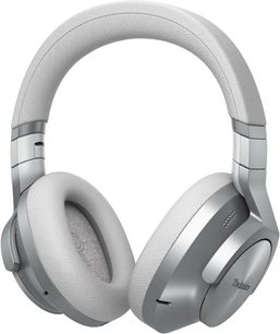 Відкриті Hi-Fi навушники Technics EAH-A800 сріблястого кольору, вигляд спереду злегка збоку, світло-сіре оголів’я та чашки, темно-сірі амбушури