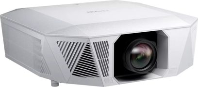 Epson EH-QL7000 wit, driekwart zicht, glad oppervlak, zijventilatierooster, prominente lens aan de voorkant