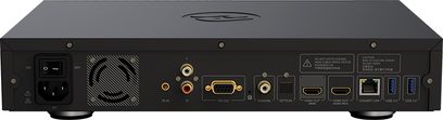 Lettore multimediale Z3000 Pro, vista posteriore, connettori RCA, RS-232, coassiale, ottico, HDMI, LAN, USB, interruttore di alimentazione
