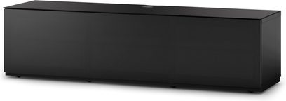 Mobile TV Sonorous Studio STA260T-BLK-BLK nero, rettangolare, senza piedini, con anta scorrevole, vista frontale