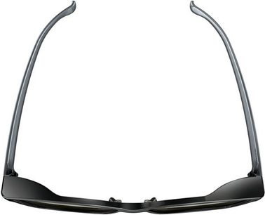 Philips PTA436 passive 3D-briller, mat sort stel, tynde buede stænger, mørke grå rektangulære linser