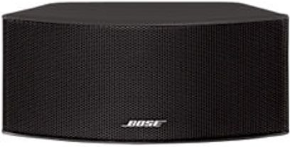 Diffusore centrale Bose Lifestyle 48 nero, forma arrotondata, griglia nera, logo Bose argentato, vista frontale