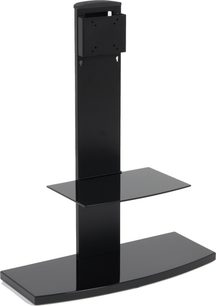 Erard Be Bop 2702 sort TV-møbel, 2 glashylder, rektangulær base, set forfra