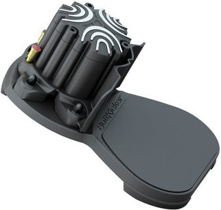 ButtKicker BK-KIT-4 sort buet taktil transducer, grå mønstre, hvidt logo, forgyldt jackstik