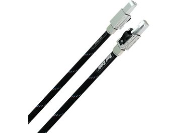 RJ45 Ethernet Network Cable Real Cable Eight Stream 2m with silver metallic connectors and black braided sheath adorned with colorful patterns