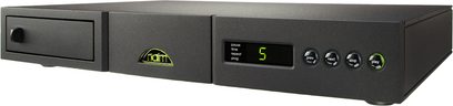 Naim Audio CD5 XS sort CD-afspiller med børstet aluminiumsfront, grønt display, 4 knapper og CD-bakke