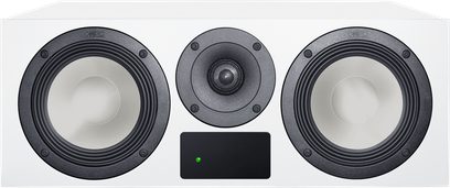 Reproduktor Canton Smart GLE 5 S2 v matné bílé, vodorovný formát, tři kulaté černo‑stříbrné reproduktory na čelní straně