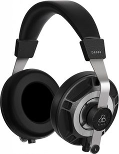 Odprti hi-fi slušalke Final D8000 v črni barvi, minimalističen dizajn, mehke ušesne blazinice, nastavljivi kovinski loki