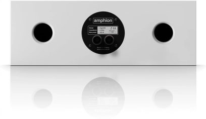 Amphion Argon 5C middenluidspreker, zwarte en witte afwerking, vooraanzicht, 2 ronde luidsprekers, centrale tweeter