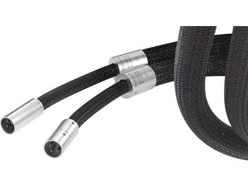 Inakustik NF-2405 AIR 2m Analog XLR Audio Cable, black braided sleeve, silver metal cylindrical connectors