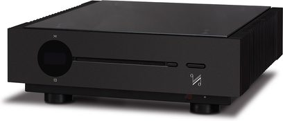 Wharfedale Artera Play sort CD-afspiller, set forfra, rektangulær form, sort front, knapper og LED-display