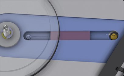 Gramofonová deska Thorens TD 1601 v černém laku, detailní boční pohled, rameno, talíř, ovládací tlačítka