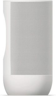 Enceinte sans fil connectée Sonos Move blanc, vue de face, grille métallique sur toute la surface avant, forme cylindrique