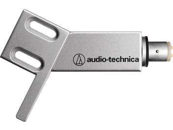 Plokštelių grotuvo galvutės laikiklis Audio Technica AT-HS4SV sidabrinis su dviem ovaliomis angomis ir cilindriniu jungtimi