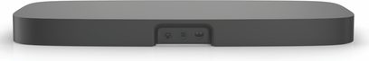 Zvuková lišta Sonos PLAYBASE černá, pohled zepředu, protáhlý obdélníkový tvar se zaoblenými hranami, matný povrch