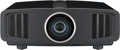 JVC DLA-HD100 sort videoprojektor, frontvisning, centreret linse, sideventilationsgitre