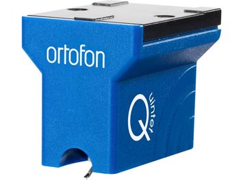 Ortofon MC Quintet Blue platin hücreli vinil, parlak metalik mavi kasa, perspektif üst görünüm