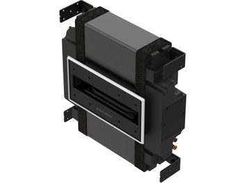 Einbau-Subwoofer Bowers & Wilkins ISW-6 schwarz, Gehäuse aus Metall/Kunststoff, weißer Rahmen, 3/4-Ansicht