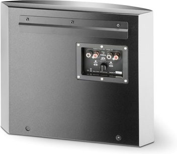 Frontal visning af Focal Electra SR 1000 Be2 baghøjttaler, rektangulært gråt kabinet med synlige stik og justeringer