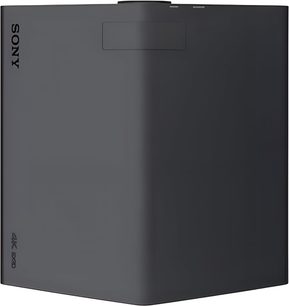 Sony BRAVIA Projector 7 VPL-XW5100ES sort, rektangulært kabinet i mat sort plast med afrundede kanter, lodrette Sony- og 4K SXRD-logoer, venstre side set let bagfra