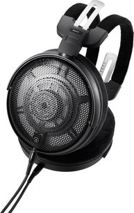 Audio Technica ATH-ADX3000 açık kablolu hifi kulaklık, yan görünüm, dairesel ızgara, siyah kulak pedleri, yastıklı başlık bandı