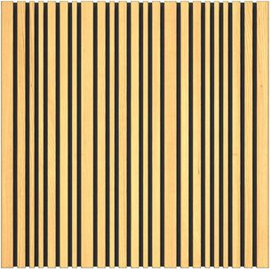 Artnovion Siena W-diffusor, framsida, vertikala paneler i ljust trä som alternerar med smala svarta band