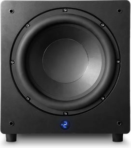 Velodyne Impact X15 subwoofer i matsort, front med 15" højttaler, kubisk kabinet