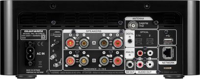 Sistema hi-fi compatto Marantz MCR-612 nero con lettore CD, radio DAB/FM, ingressi audio digitali e analogici