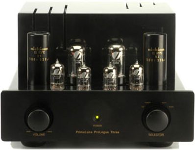 PrimaLuna ProLogue Three rørforstærker i sort, aluminiumsfront, 4 effektrør, 3 forforstærkerrør