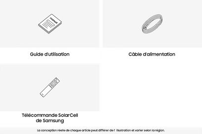 Samsung F-TQ77S90D-BF TV, rektangulær brugervejledning, oval strømkabel, aflange fjernbetjening