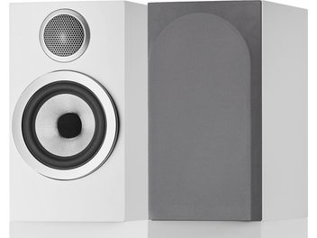 Diffusore da scaffale Bowers & Wilkins 707 S3 bianco satinato, compatto, tweeter a cupola, altoparlante in kevlar, griglia nera