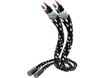 Two black and gray braided RCA audio cables with copper-plated RCA connectors, front view