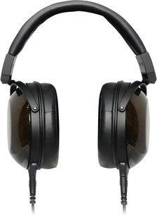 Lukket Fostex TH-900 Mk2 Onyx Black hi-fi-hovedtelefon, blanksorte ørekopper, set forfra