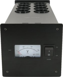 Taga Harmony PF-1000LPS sort, set forfra, 8 runde stik på toppen, centralt voltmeter, kontakt til højre