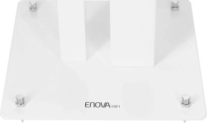 Enova HIFI MAJESTY 60 WH, set oppefra, hvid kvadratisk base, 4 metalben, sort logo nederst til højre
