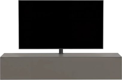 Mobile audio-video Spectral Core 30 grigio talpa, con frontale liscio e televisore su supporto centrale