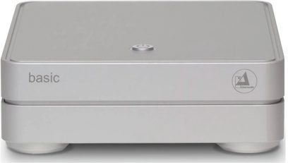 ClearAudio Basic V2 förförstärkare silver, kompakt silverfärgat metallhölje med matt finish, enkel framsida, ren design